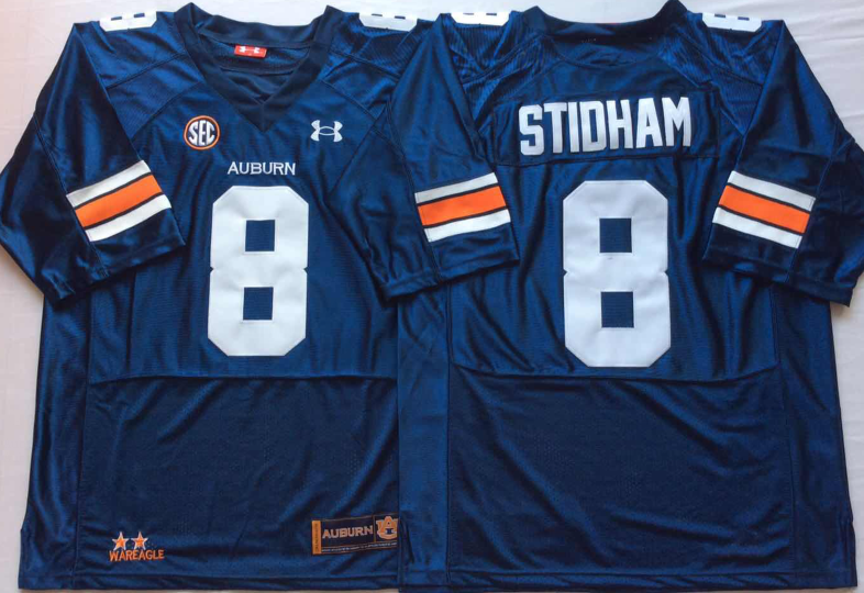 NCAA Men Auburn Tigers Blue #8 STIDHAM